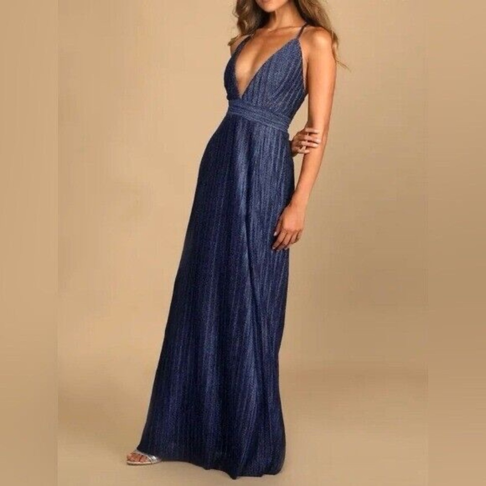 Lulus pleated sparkle dress NWT L